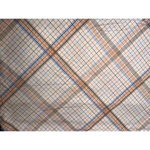 VTG Tastemaker Twin Flat Bed Sheet Brown Blue Orange White Plaid